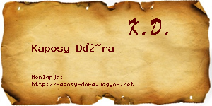 Kaposy Dóra névjegykártya