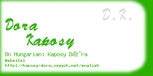 dora kaposy business card